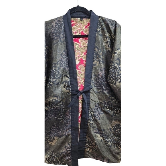 Japanese Hanten Kimono Jacket (M)Reversible Warm Room Wear Snow ring from JAPAN - Picture 8 of 14